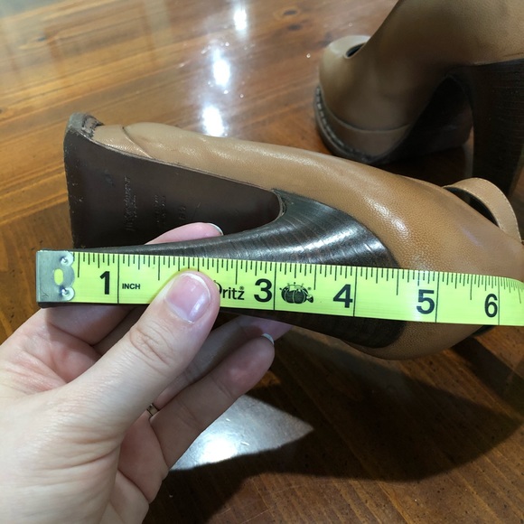 Yves Saint Laurent Brown Leather Heels w/ Strap - Picture 10 of 16